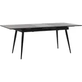 Beliani Esstisch Schwarz MDF-Platte für 6 Personen 160x90 ausziehbar Maldon