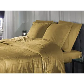 Heckett & Lane Diamante kariert Gold 155 x 220 cm + 2 x 80 x 80 cm