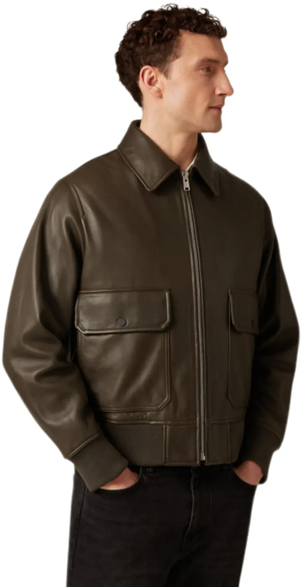 Lederjacke Track Racer Braun M