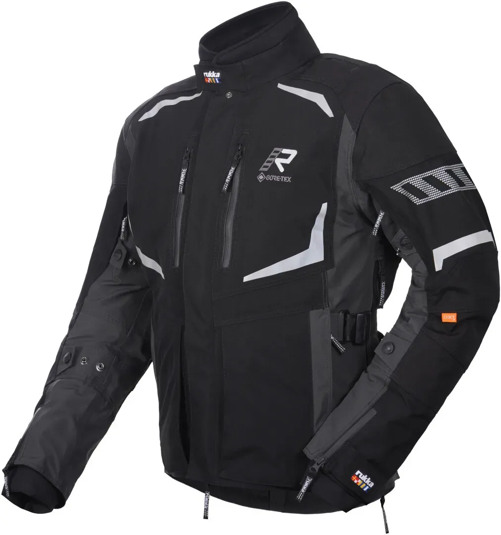 Rukka Ventu-R waterdichte motorfiets textieljas, zwart-grijs, 50 Voorman