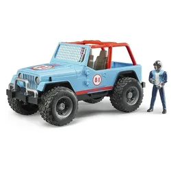 Bruder 02541 - Jeep Cross Country Racer blau mit Rennfahrer, 1:16