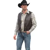 STARS & STRIPES Herren Weste Cowboyweste Herrenweste Lederweste Westernweste Cowboy Country Leder Western Westernstyle »Bonanza« Braun Gr.3XL - 3XL