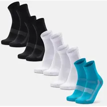 Danish Endurance Quarter Pro Sportsocken 5er Pack Schwarz/Weiß/Blau/Orange 43-47