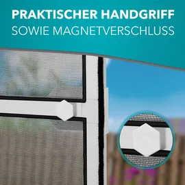 APANA Fliegengitter Insektenschutz Tür Alurahmen auf Maß Mückengitter Balkontür,Farbe:anthrazit (RAL7016),Größe (Breite x Höhe):120 x 240 cm – Schwarz