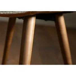 Massivmoebel24 Polsterstuhl Buche Polyester beige/braun