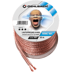 OEHLBACH Speaker Wire SP-15 3000 Lautsprecherkabel 2 x 1,5 qmm, Mini Spule, Lautsprecherkabel, 30 m