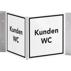 Schild I Tür-Nasenschild Kunden-WC, Kunststoff, 150x150mm
