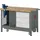 Stier Werkbank Premium mit abs. Fahrgestell, 3 Schubladen und Schraubstock BxTxH 1250x700x880mm