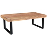 Woodkings Couchtisch Ettrick 116x57cm, Holz Metall schwarz, Akazie hell, Echtholz, Design, Massivholz, Sofatisch, Wohnmöbel, exklusiv, Lounge Coffee Table