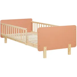 Homestyle4u Kinderbett 2606 90 x 200 cm Kiefer massiv rosa