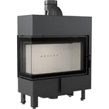 Eck Kamineinsatz flach kratki LUCY 14 SLIM 4 - 12 kW linke Seitenscheibe links