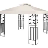 3x3m Ersatzdach Doppeldach Mit Ablaufloechern & Klettverschlüssen Für Pavillon, Pavillondach Ersatzbezug, Pavillonabdeckung Beige - Costway