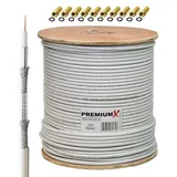 PremiumX BASIC Koaxialkabel 135dB 250 m Weiß