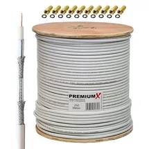 PremiumX BASIC Koaxialkabel 135dB 250 m Weiß