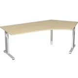 Geramöbel Winkelschreibtisch »Lissabon« lange Seite links braun, 216.6x72x113 cm