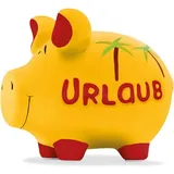 KCG Spardose Schwein Urlaub gelb mittel