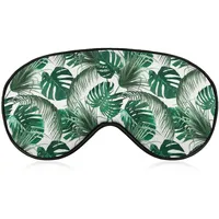Schlafmaske kompatibel mit tropischen Palmenblättern, grünen Blättern, Verdunkelungs-Augenmaske zum Schlafen mit verstellbarem Riemen, bequeme Nacht-Augenbinde, weiche Augenschirme für Damen und Her
