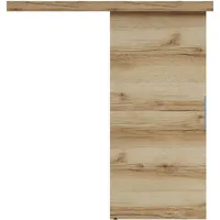 Schiebetür Komplettset 85x205 cm | Schiebetür mit modernem Design und flacher Abdeckung | Schiebetürsystem für platzsparende Raumgestaltung in Wohnzimmer, Küche oder Büro | Zimmertür | Eiche Grand