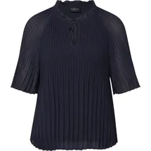 s.Oliver Festliche Chiffon-Bluse mit Plissee und Rüschen Blau 40