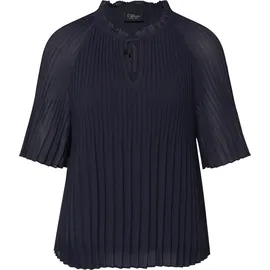 s.Oliver Festliche Chiffon-Bluse mit Plissee und Rüschen Blau 40