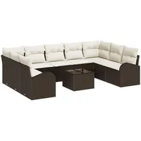 VidaXL 9-teiliges Garten Sofa Set mit Kissen Grau Poly