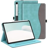 Fintie Hülle für Samsung Galaxy Tab S9 FE 10.9 Zoll/Tab S9 11 Zoll 2023 Tablet, Multi-Winkel Folio Schutzhülle mit Dokumentenfach und Auto Schlaf/Wach Funktion, Jeansoptik Türkis