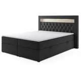 m-punkt Boxspringbett Paris 180 x 200 cm H3 Schwarz