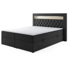 m-punkt Boxspringbett Paris 180 x 200 cm H3 Schwarz