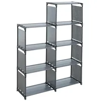 Estexo - Treppenregal Stufenregal Bücherregal Stecksystem Stoff 7 Fächer