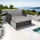 Tectake Korfu Rattan Lounge 2-Sitzer schwarz