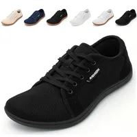 ASHION Barfußschuhe für Damen Herren mit Breite Zehenbox Minimalistische Barfuss Schuhe,B Schwarz 38 EU - 38 EU Weit