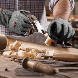 Tacklife Mustbau Schnittschutz Handschuhe Level 3 Schutz für Küche, Garten & Baustelle, Größe S,6 Paar