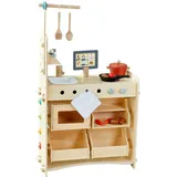 HABA Creative Play 3 in 1 – Spielküche, Kaufladen & Werkstatt für Kinder