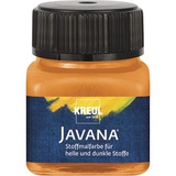 Kreul Javana Stoffmalfarbe für helle und dunkle Stoffe, 20 ml Glas orange, brillante Farbe auf Wasserbasis, pastoser Charakter, zum Stempeln und Schablonieren, nach Fixierung waschecht