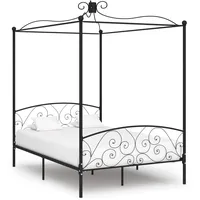 vidaXL Himmelbett 120 x 200 cm Schwarz