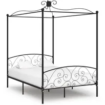 vidaXL Himmelbett 120 x 200 cm Schwarz