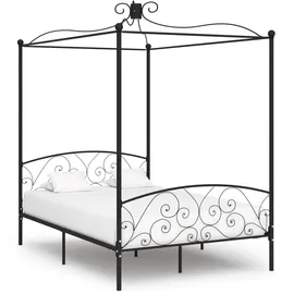 vidaXL Himmelbett 120 x 200 cm Schwarz