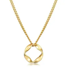 Elli Halsketten - Halskette Kreis Design Twisted Gedreht 585 Gelbgol - Gr. unisize - in Gold - für Damen