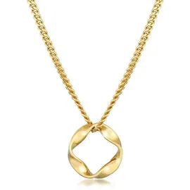 Elli Halsketten - Halskette Kreis Design Twisted Gedreht 585 Gelbgol - Gr. unisize - in Gold - für Damen