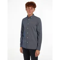 Tommy Hilfiger Businesshemd »FLEX MICRO FOULARD SF SHIRT«, Mit Minimal-Print, Button-down-Kragen, blau