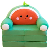 Bettsofa ohne Füllschwamm für Kinder Plüsch faltbares Kindersofa Rückenlehne Sessel 2 in 1 faltbares Kindersofa niedliches Cartoon faules Sofa Kinder aufklappbares Schlafsofa für (A-1, One Size)