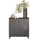 INOSIGN Highboard »Tray, Breite 121, Höhe 126 cm mit 2 Türen«, Top "Tablet", Push-to-open Funktion, grau