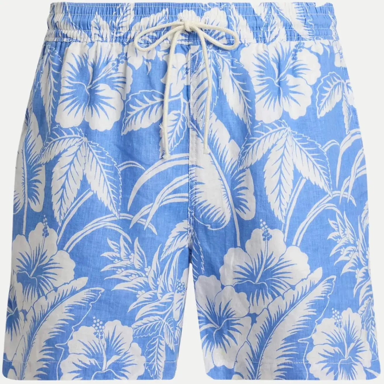 Badeshorts mit floralem Print Blau XXL