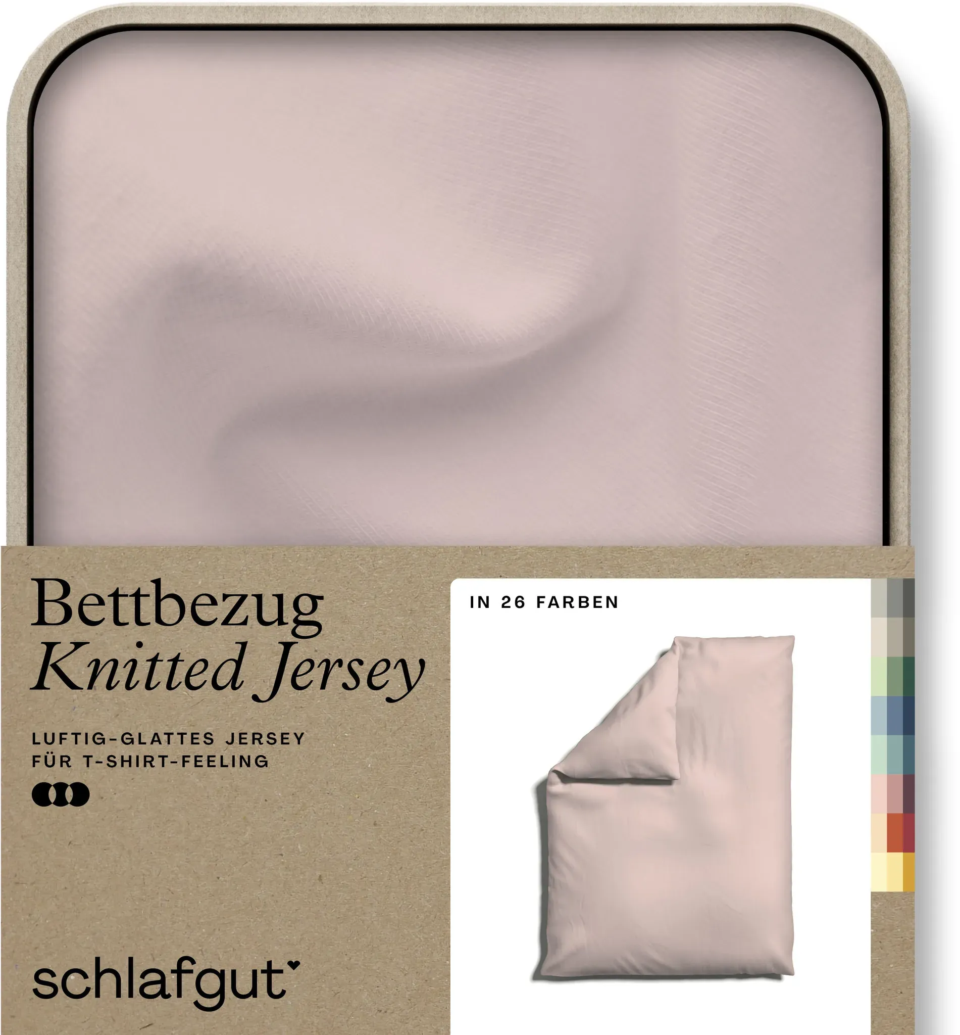 Schlafgut Bettbezug »Knitted Jersey uni, aus Bio-Baumwolle mit Elasthan, Reißverschluss«, (1 St.), bügelfrei, Mix & Match Bettwäsche: passender Kissenbezug erhältlich Schlafgut Purple Light B/L: 155 cm x 220 cm