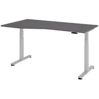 Bümö Schreibtisch, Graphit, Silber, Nachbildung, Rechteckig, 180x72x100 cm, FSC