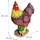 Relaxdays Gartenfigur Huhn 9 x 19 x 24 cm Braun/Gelb/Rot