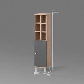 livinity Fucino Midischrank 30 x 130,6 x 30 cm Anthrazit
