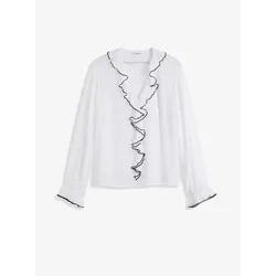 bonprix Bluse mit Volants, weiß, 50
