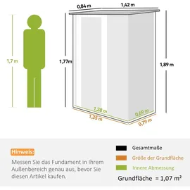Outsunny Gerätehaus 1,42 x 0,84 m Braun