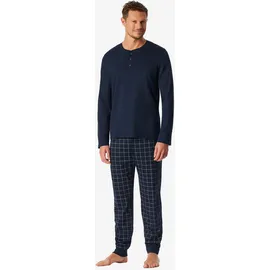 SCHIESSER Pyjama Fine Interlock Blau 56